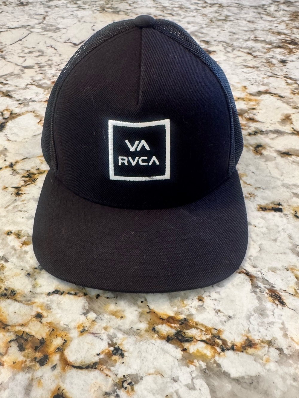 RVCA Black and White Mesh Trucker Hat boys